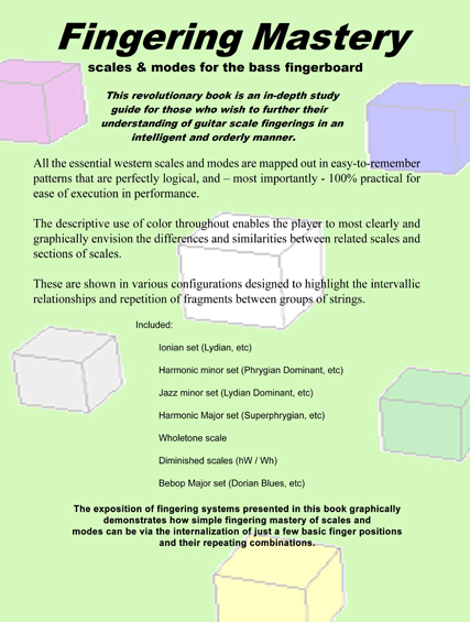 FINGERING MASTERY scales & modes for the bass fingerboard - Back Cover 2012