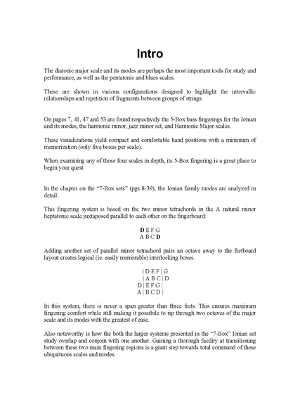 FINGERING MASTERY scales & modes for the bass fingerboard - pg 1 2012