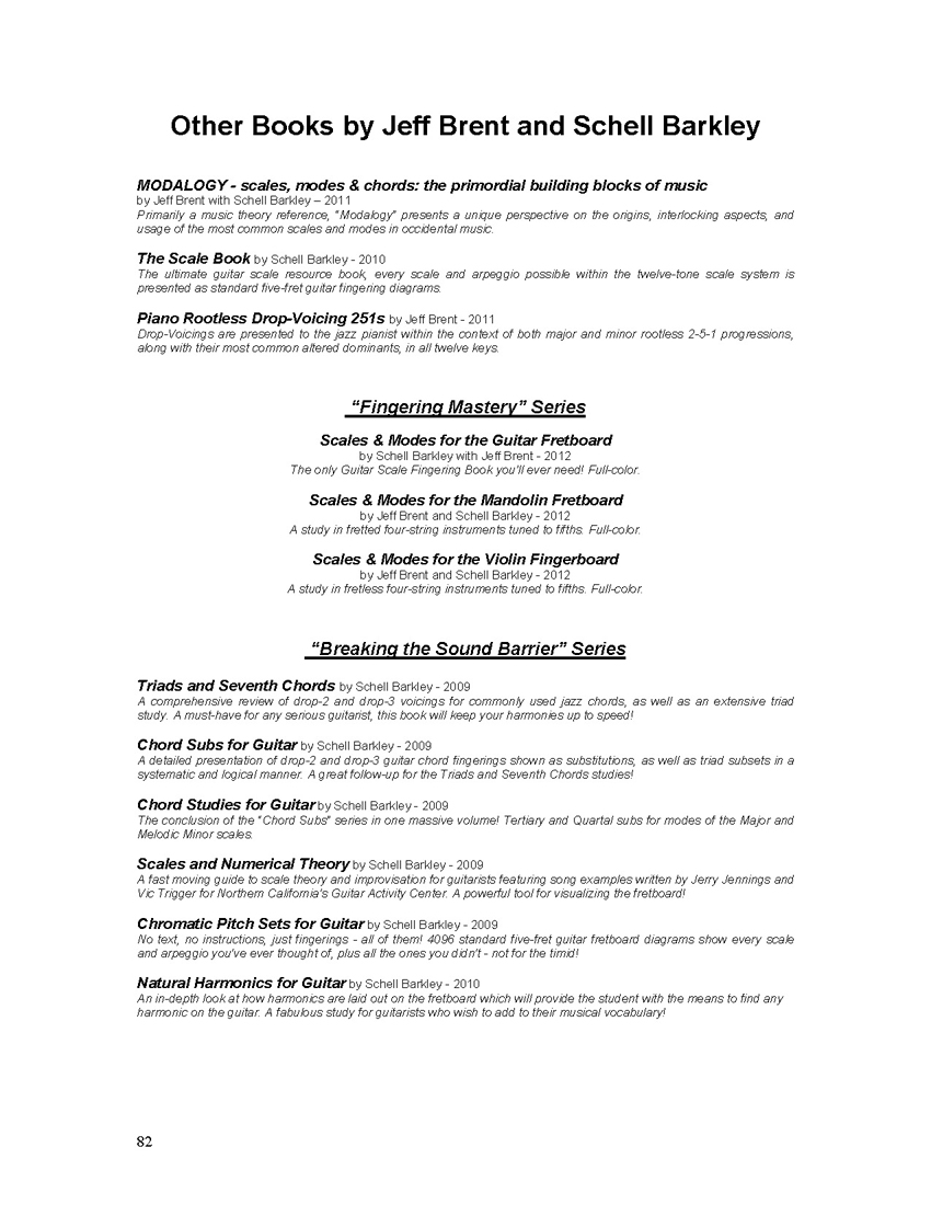 FINGERING MASTERY scales & modes for the bass fingerboard - pg 82 2012