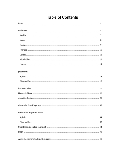 FINGERING MASTERY scales & modes for the mandolin fretboard - Table of Contents �2012